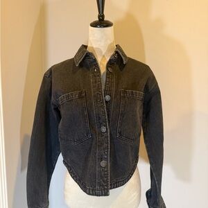 Z Supply NWT sz S Charcoal/Black Crop Jean Jacket- Super Cute Layering Piece